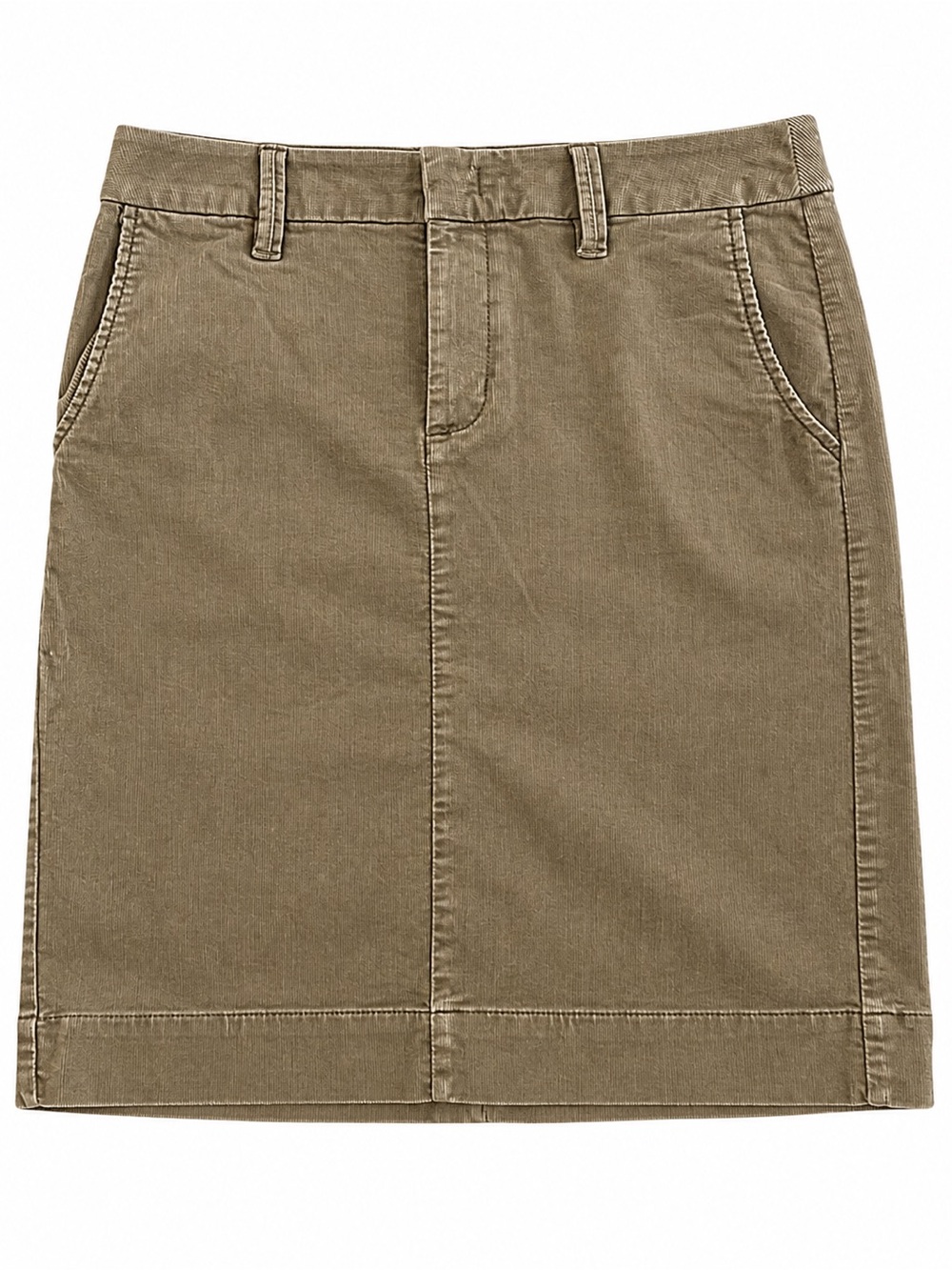Vintage Y2K Eddie Bauer Corduroy Pencil Column Skirt Pockets Tan 6